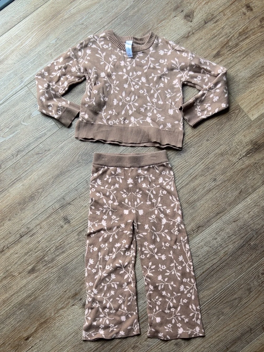 Girls' Floral Knit outfit set